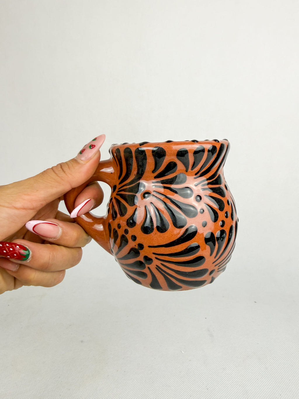 Mexican Talavera Style Mug Set Brown- Jarritos Tazas Engobe Cafe