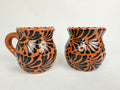 Mexican Talavera Style Mug Set Brown- Jarritos Tazas Engobe Cafe