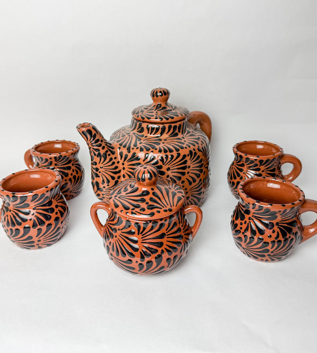 Mexican Talavera Style Tea Set 6pc - Juego de Te