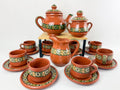Traditional Mexican Tea Pot Set 16pc - Juego de Te Barro