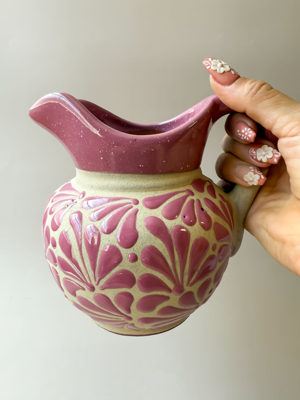 Talavera Style Clay Pitcher - Engobe Jarra Barro