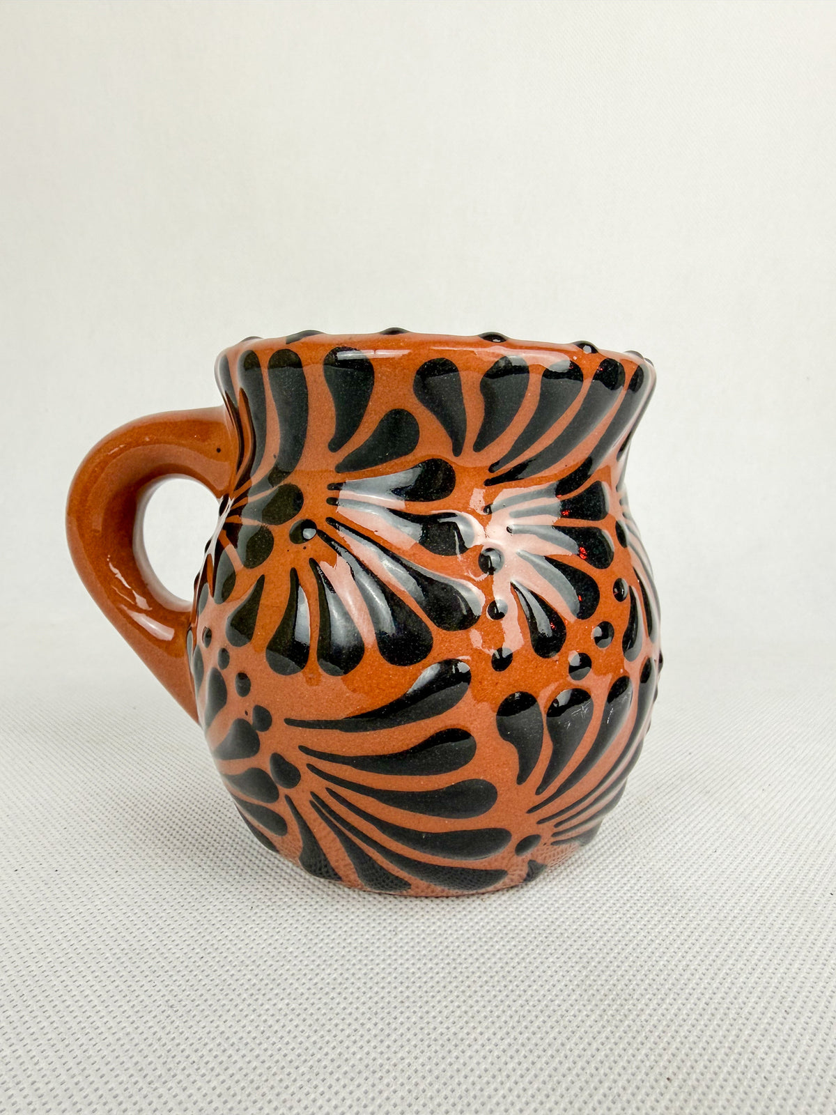 Mexican Talavera Style Mug Set Brown- Jarritos Tazas Engobe Cafe