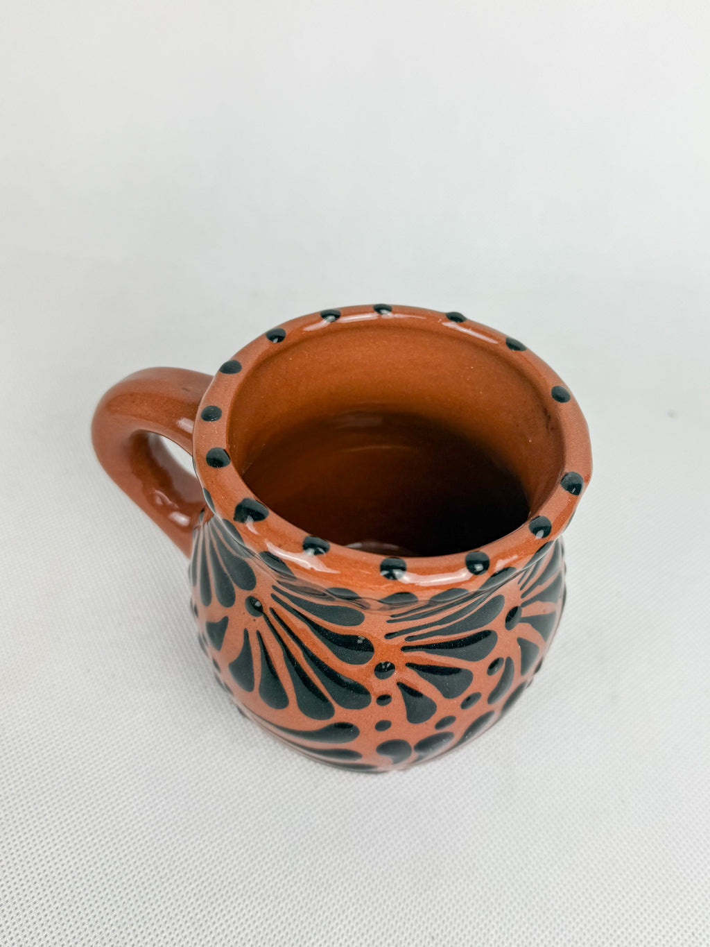 Mexican Talavera Style Mug Set Brown- Jarritos Tazas Engobe Cafe