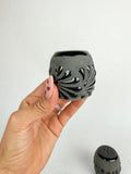 Talavera Style Black Salt Pepper Shaker- Salero Engobe Negro