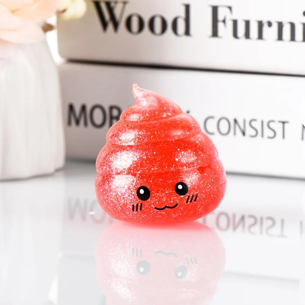 Squishy Poo Stress Ball | Novelty Glitter Fidget Toy for Stress Relief