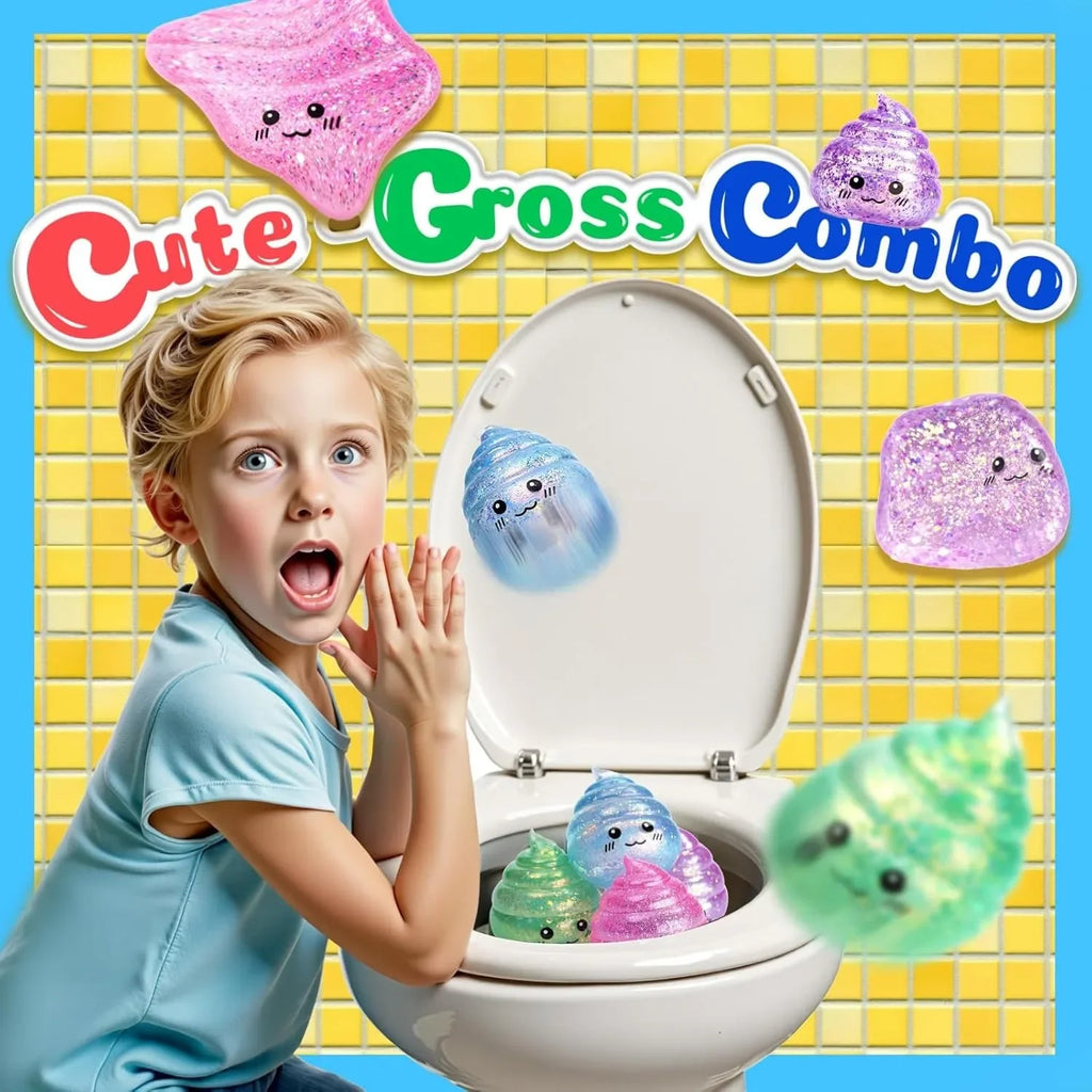 Squishy Poo Stress Ball | Novelty Glitter Fidget Toy for Stress Relief