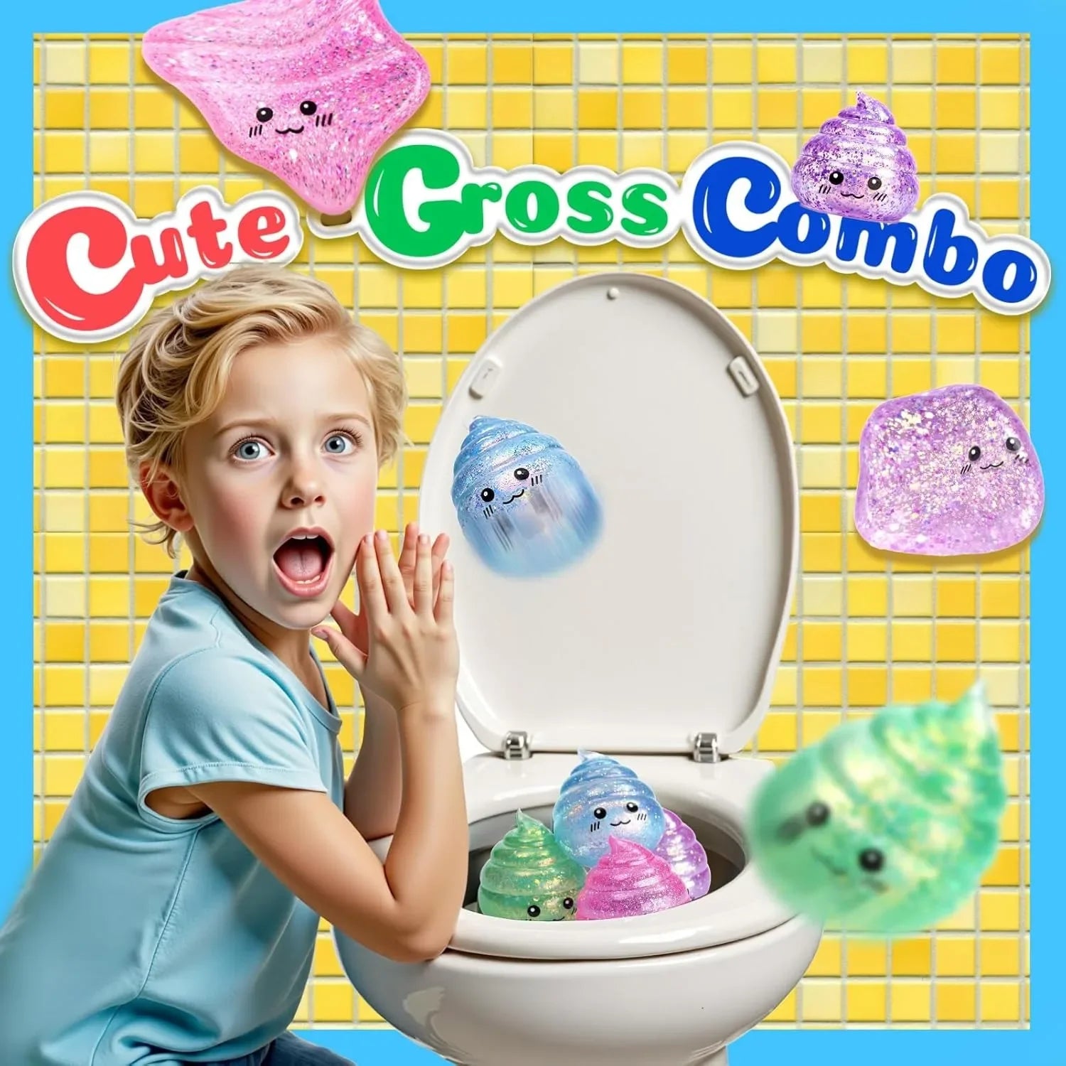 Squishy Poo Stress Ball | Novelty Glitter Fidget Toy for Stress Relief