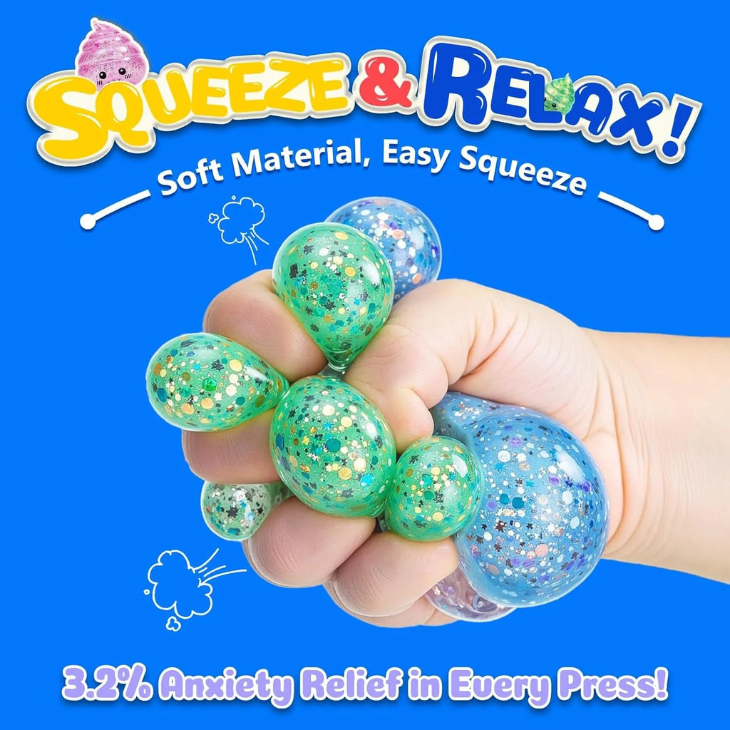 Squishy Poo Stress Ball | Novelty Glitter Fidget Toy for Stress Relief