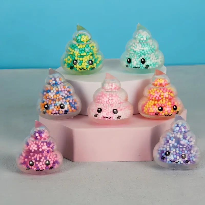2PCS Squishy Poop Stress Relief Balls | Colorful Fidget Toys for Stress and Fun