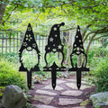 Garden Decor Hat Gnome Set - 3 Metal Yard Signs