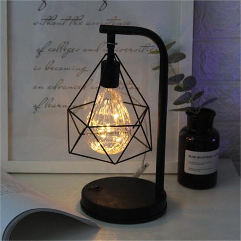 Retro Iron Art Minimalist Table Lamp Reading Lamp Vintage Night Lamp for Bar Bedroom Bedside Lighting Home Deco Lamp Bedside New Cute Study Lamps for Bedroom Décor