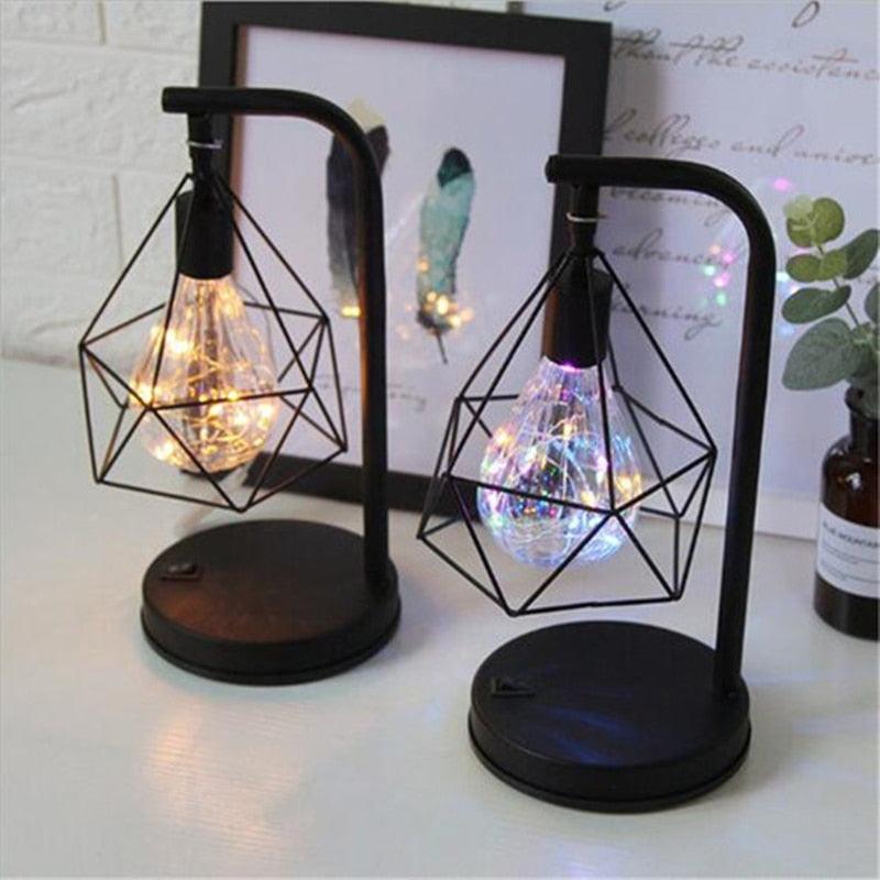 Retro Iron Art Minimalist Table Lamp Reading Lamp Vintage Night Lamp for Bar Bedroom Bedside Lighting Home Deco Lamp Bedside New Cute Study Lamps for Bedroom Décor